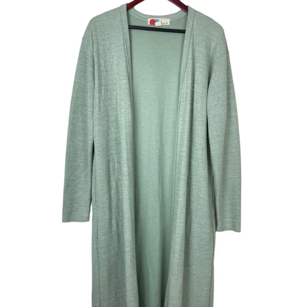 FREE PEOPLE Beach Bicoastal Seaglass Green Comfy Duster Size medium